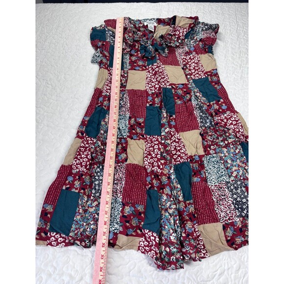 Sostanza Vintage 90’s Red Floral Patchwork Flowy Romper Jumpsuit size small - Picture 2 of 7